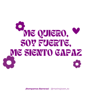 Vaso «Me Quiero», con diseño gráfico multicolor en tonos turquesa, rosa y morado.